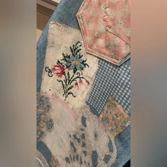 Free People Blue Patchwork soft Jeans🦋✨🦋 - Picture 11 of 16